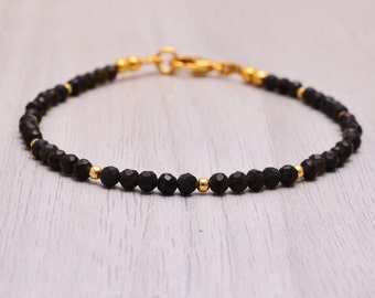 Gold Sheen Obsidian Bracelet, Handmade Jewelry, Golden Obsidian Crystal Protection Bracelet, Adjustable Healing Bracelets for Women