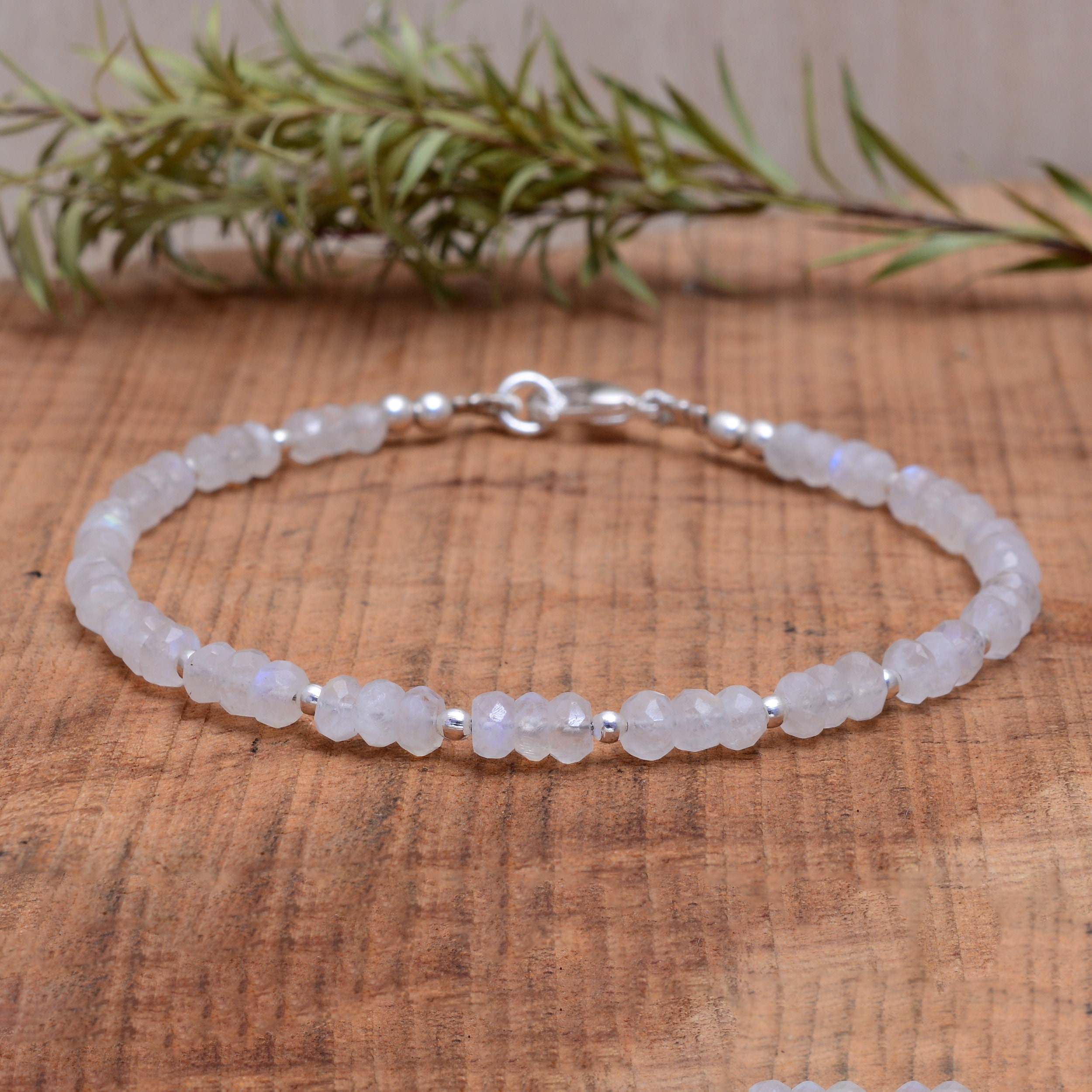 Buy White Moonstone Bracelet, Rainbow Moonstone Jewelry, Healing Crystal  Bracelet, Moonstone Beaded Bracelet for Women, June Birthstone Gift Online  in India - Etsy