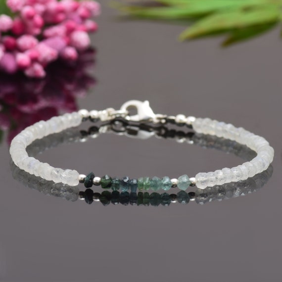 Bracciale Larimar In Argento 925 – Gioiello Minimalista Con Pietre Naturali, 22 Cm - 3