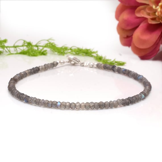 Labradorite Minimalist Anklet-natural Stone Dainty Anklet- Healing
