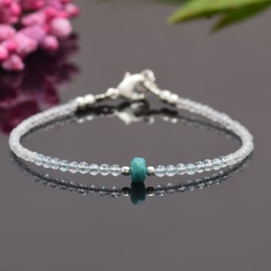 Turquoise Moonstone & Aquamarine Bracelet Delicate Ombre