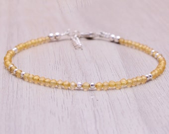 Bracelet citrine, bracelet abondance, bracelet pierres de naissance novembre, bijoux citrine naturelle, bracelets en cristal de guérison pour femme