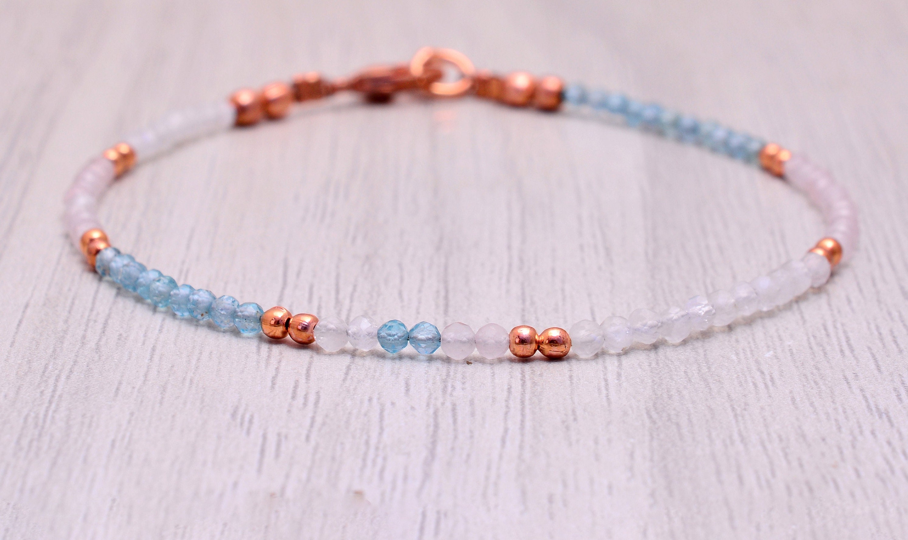 Bracelet Porte-bonheur Pour Femme Enceinte - Pierre De Lune Et Agate, Réglable, Cadeau Grossesse Ou Naissance - 2