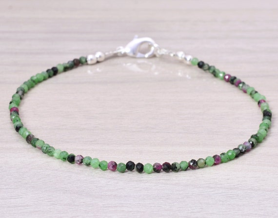 Ruby Zoisite Bracelet Healing Crystal Bracelet Adjustable Etsy