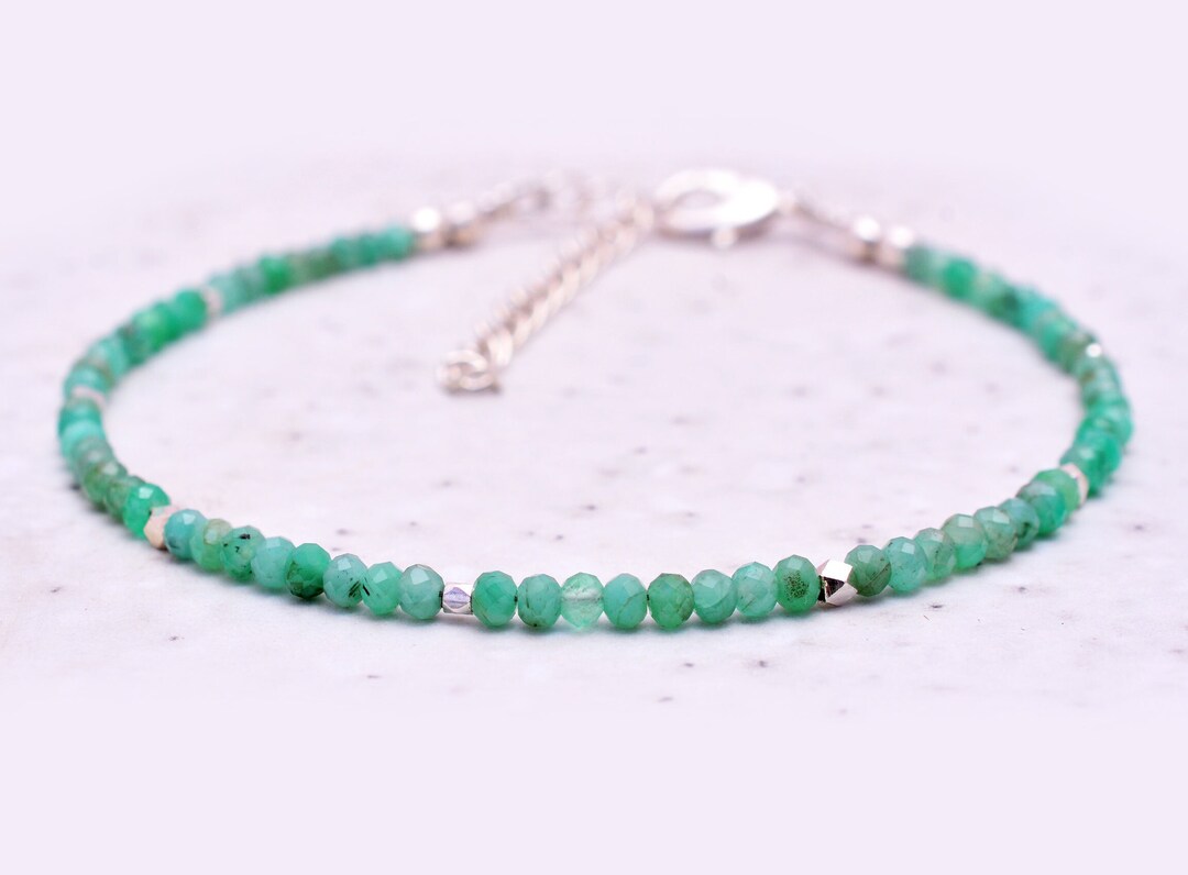 Emerald Petite Bar Bracelet