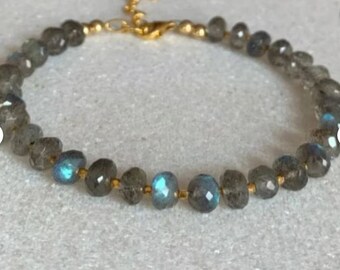 Labradorite bracelet / Labradorite stack bracelet / Labradorite jewellery / Gift for her, Mother's day gift, sterling silver or gold filled