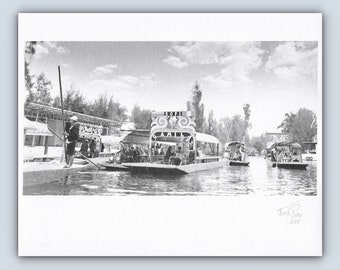 Trajineras en Xochimilco - Limited Edition - 8x10 FB Silver Gelatin Print