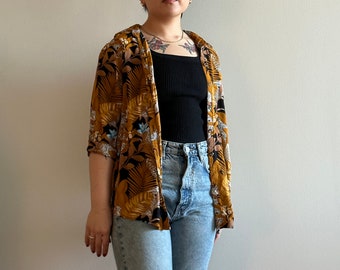 Multi Pattern Short Sleeve Island Button Up