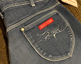 Vintage Braxton denim jeans met hoge taille en rechte pijpen