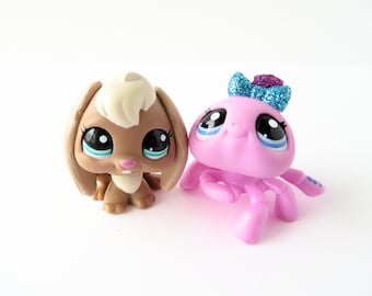 Littlest Pet Shop Glitter Spider and Rabbit