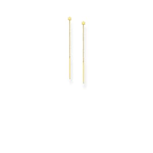 adoré 925 Sterling Silver Bar and Star of David Jacket Gold Plated Earrings