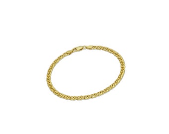 adoré 925 Sterling Silver Hollow Curb Gold Plated Bracelet