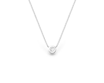 adoré 925 Sterling Silver Solitaire Necklace