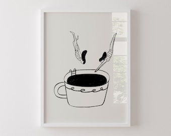 Espresso Art Print: Maximalist Kitchen Decor (Digital Download)