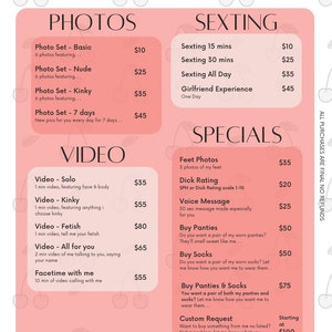 Editable Onlyfans Tip Menu Canva Template, Camgirl Menu (PDF) - Etsy