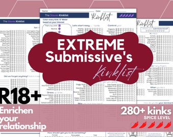 Extreme Submissive Kink List, Spice Level 5 (Digital Download)