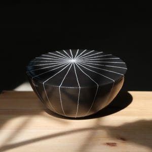 Modern Ceramic Sculpture, Handcrafted Decorative Art, Artistic Sphere, Original Gift, Unique, Home Decor, Hand Thrown, Tabletop, Black