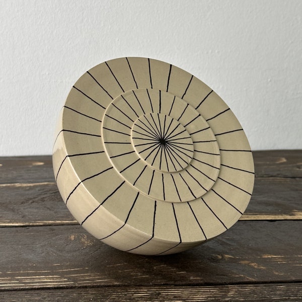 Modern Ceramic Sculpture, Handcrafted Decorative Art, Artistic Sphere, Original Gift, Unique, Home Decor, Hand Thrown, Tabletop Sculpture