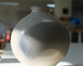 Handmade Ceramic Vase, Wood Fired Stoneware Vase, Salt Glazed, Textured Glaze, Wheel thrown, Original Gift, Minimalist Modern Design
