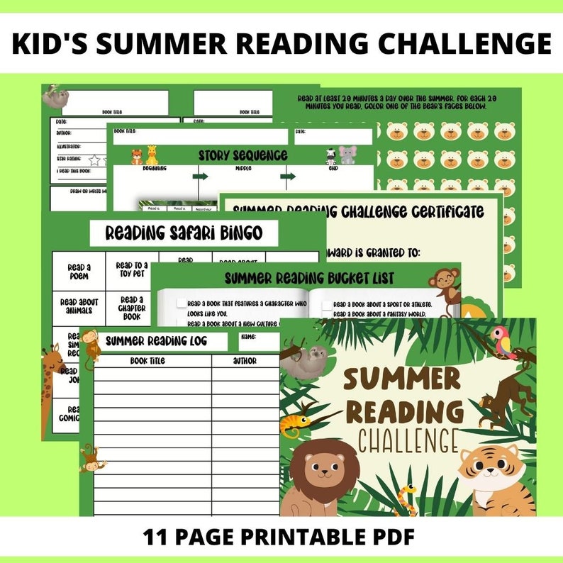 Summer Reading Challenge for Kids Reading Printable Activities Reading ...