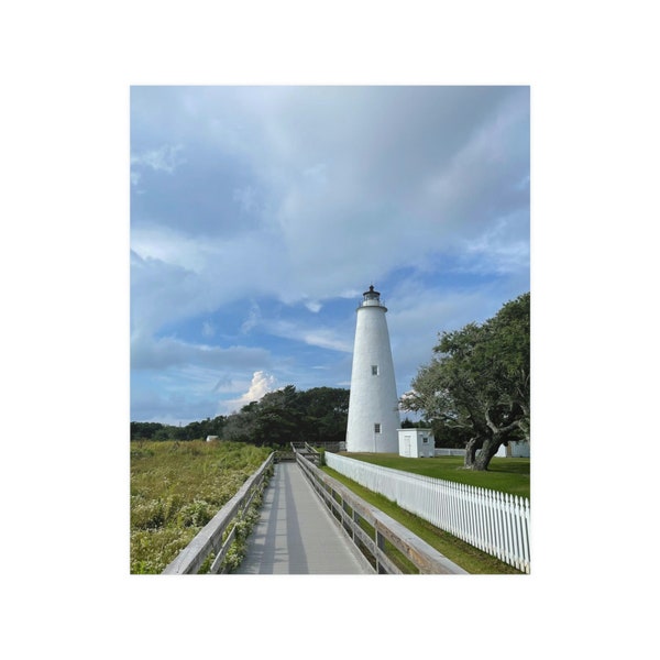 Ocracoke Island Lighthouse Outer Banks North Carolina OBX Satin Poster (210gsm), Ocracoke, Lighthouse, OBX, Wall Art, Art, Poster