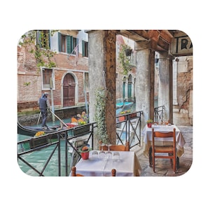 Venice Canal Restaurant Mouse Pad: Italian Scene