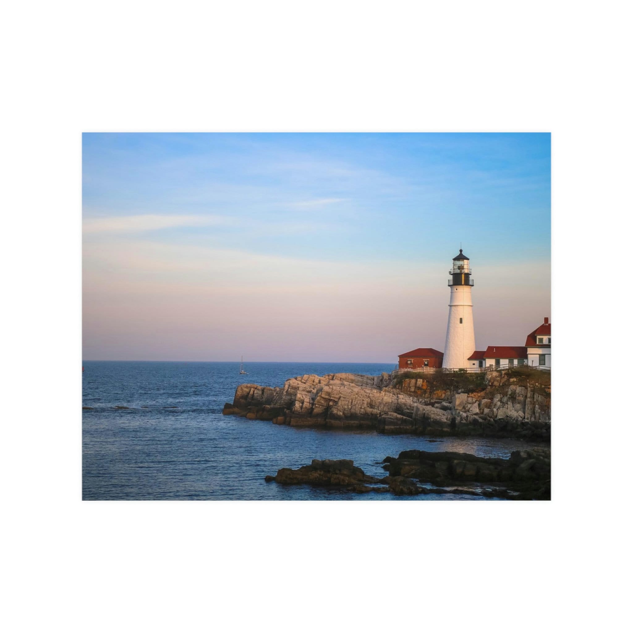 Portland Maine Lighthouse Art Print: Coastal Wall Art (210gsm Satin ...