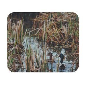 Mallard Duck Mouse Pad, Green Head Drake, Hunting Decor image 1