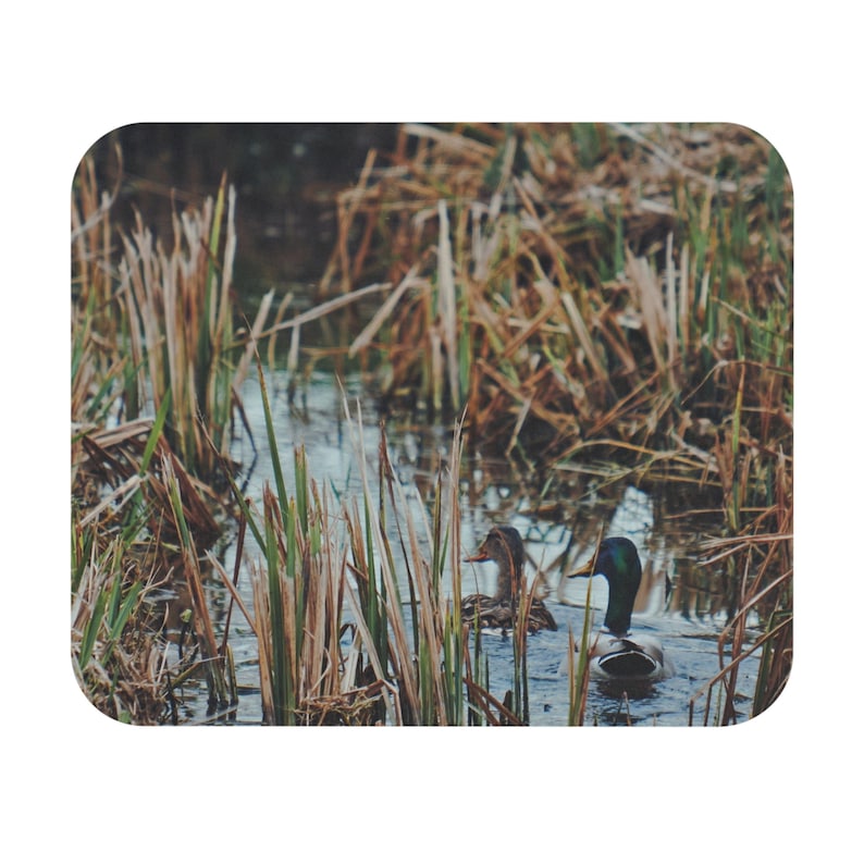 Mallard Duck Mouse Pad, Green Head Drake, Hunting Decor image 1