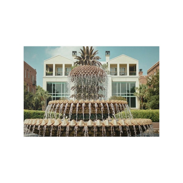 Charleston South Carolina Pineapple Fountain, Charleston, South Carolina, Pineapple, Fountain, Wall Art, Art, Poster (210gsm)