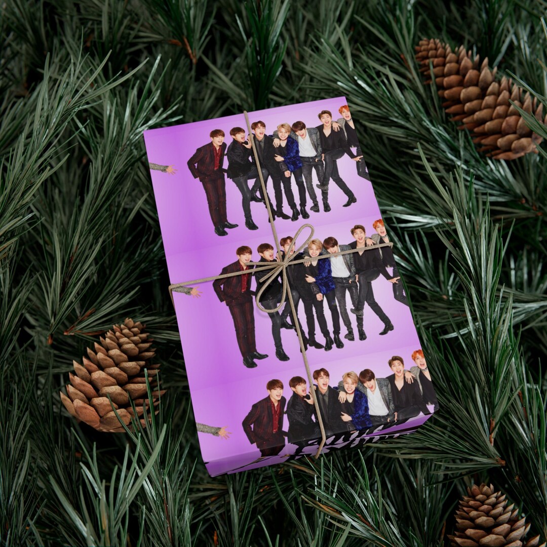 Wrapper Bts Wrapping Paper, BTS Kpop Purple Army Theme, Christmas Gift Wrap, Kpop ...
