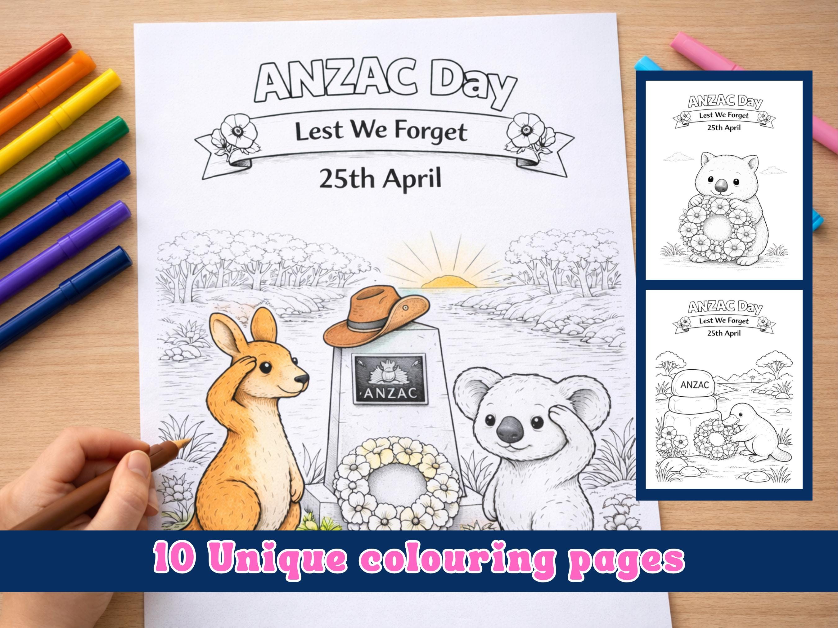 ANZAC Day Colouring Pages Printable for Kids & Teachers | Australian ...