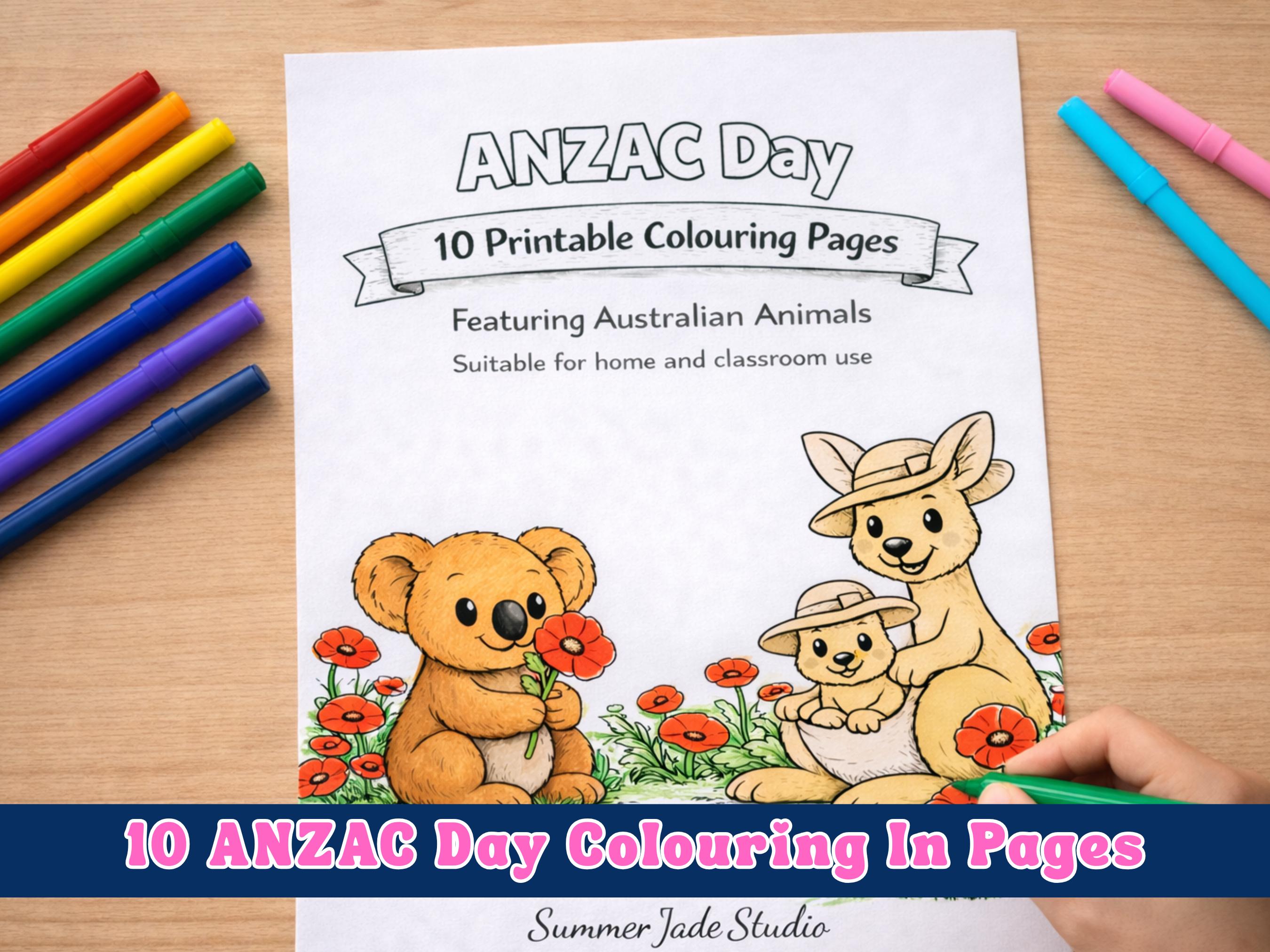 ANZAC Day Colouring Pages Printable for Kids & Teachers | Australian ...