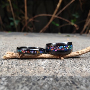 Bohochic Black Gold Filled Wedding Rings Couple
