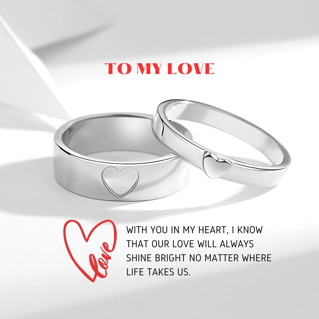 Personalized Matching Ring for Couples, 925 Sterling Silver Matching