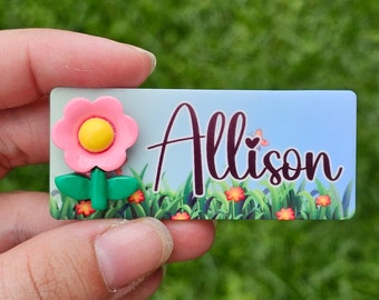 Flower garden name badge