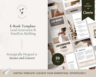 Ebook Template, Canva Template for Coaches, Digital Product Creator, Opt-in Freebie, Email List Building Kit for Entrepreneurs, Lead Magnet