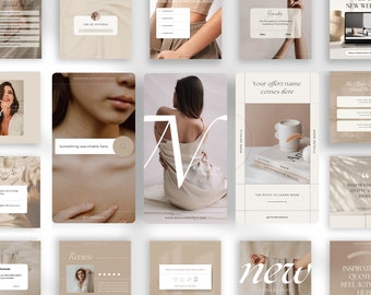 Minimalist Social Media Templates: Instagram & Facebook Branding (Canva Editable) (Digital Download