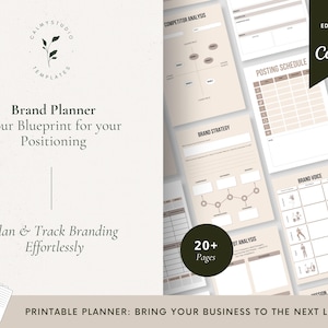 Brand Strategy Planner, Brand Identity Workbook, Canva Template for Entrepreneurs, Small Business Branding Kit, Creative Business