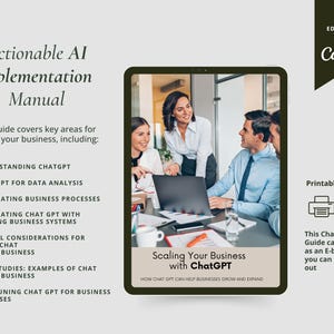 ChatGPT-uppmaningar för företag, arbetsbok för AI-produktivitet, Canva-mall, skalningsguide för småföretag, verktyg för digitala entreprenörer bild 2