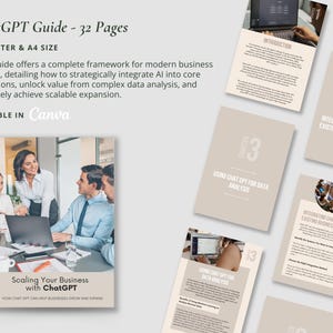 ChatGPT-uppmaningar för företag, arbetsbok för AI-produktivitet, Canva-mall, skalningsguide för småföretag, verktyg för digitala entreprenörer bild 3