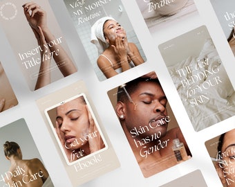 Wellness & Skincare Instagram Reel Covers: Canva Templates (Digital Download)