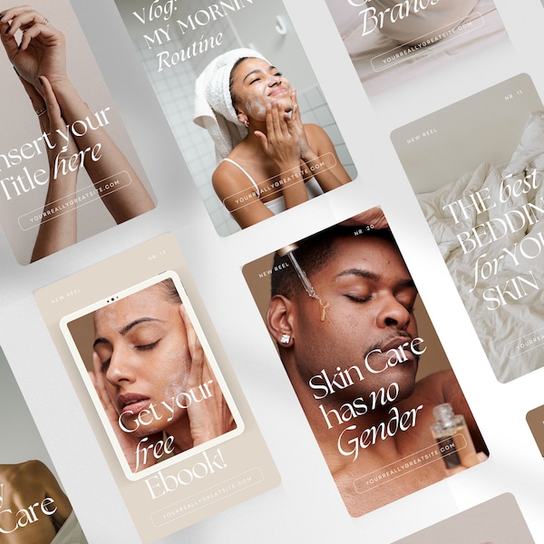 Instagram reel cover templates Canva | Instagram Reel Covers | Wellness Branding | Instagram Reels Cover | Skin Care Branding | IG Reels