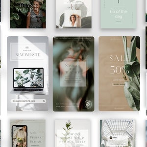 Green Social Media Templates: Canva Instagram & Facebook Branding (PDF Guide Included)