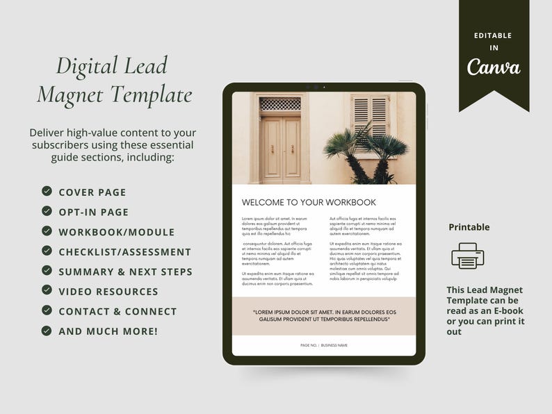 Lead Magnet Template, Canva Template for Coaches, Email List Building ...