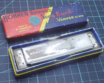 vintage 1960's Hohner song band harmonica with box