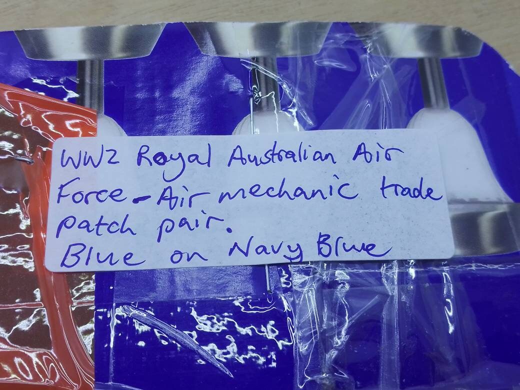 WW2 Royal Australian Air Force Trade Patch Pair Air Mechanic Etsy