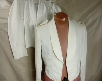 Antique British WW2 White Cotton Military Jacket by Gieves Ltd 