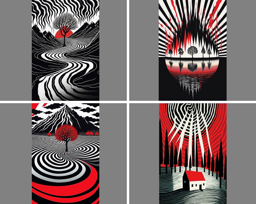 Environmental Abstract Art Set 03 - AI Generated Set of 4 Pictures - Etsy