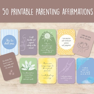 Parenting Positive Affirmation Cards, Motherhood motivational cards, Inspirational quotes, Daily Affirmation, Mindfulness gift, PRINTABLE